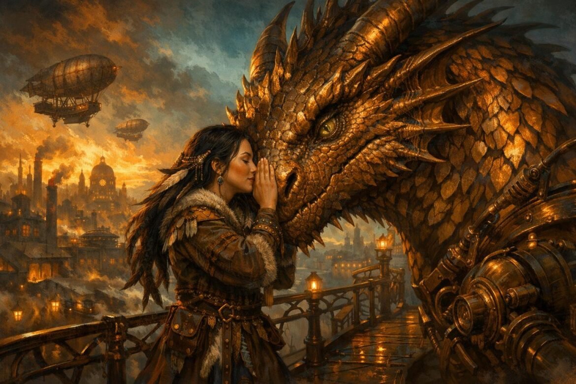 Violet Sorrengail ze swoim smokiem Tairneanachem