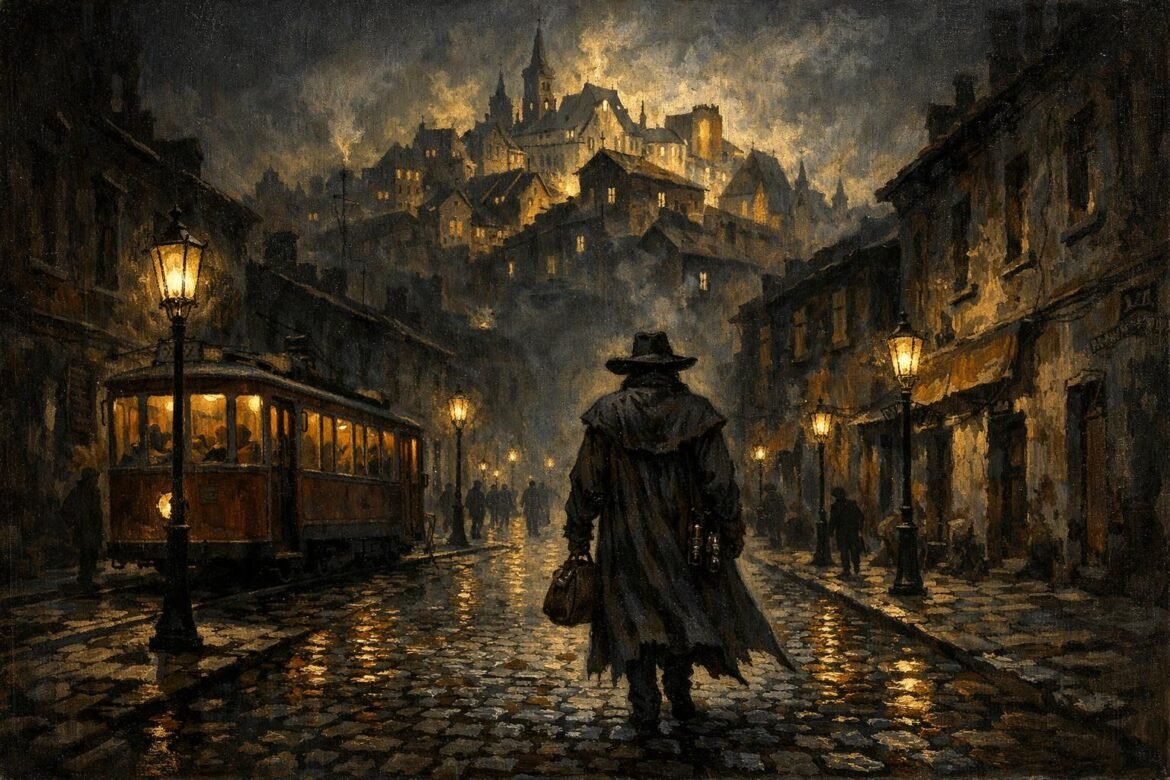 Alchemik w alternatywnej przedwojennej Warszawie z tajemniczą enklawą nad miastem